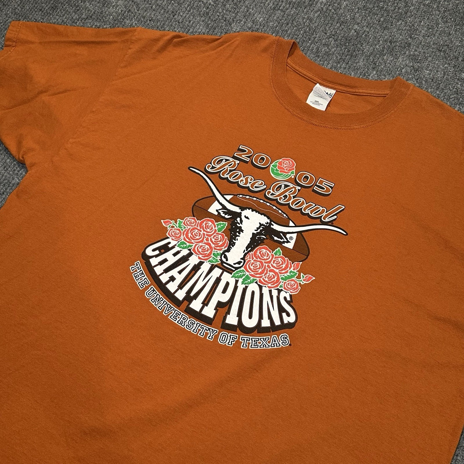 Vintage Texas Longhorns Rose Bowl Champions 2005 Mens Xxxl Orange Ncaa Y2k LS